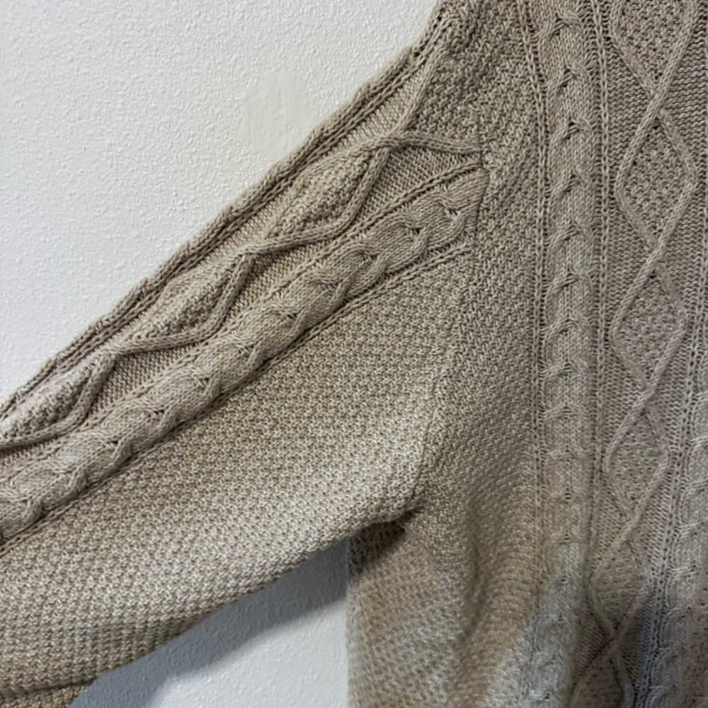 Old Navy Cozy Cable-Knit Cotton Sweater Wish Bone Beige Cabincore NWT-XXL - Picture 5 of 9